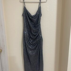 Elegant Gray Sequin Dress